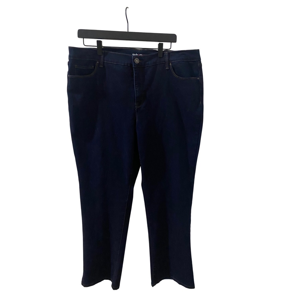 Style & Co Denim Womens 18S Indigo Blue Bootcut Jeans Stretch Plus Size Short